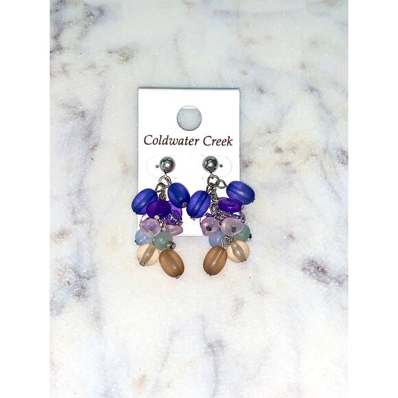 Coldwater Creek Ombre Frost Beaded Dangle Post Earrings NWT - Picture 2 of 5